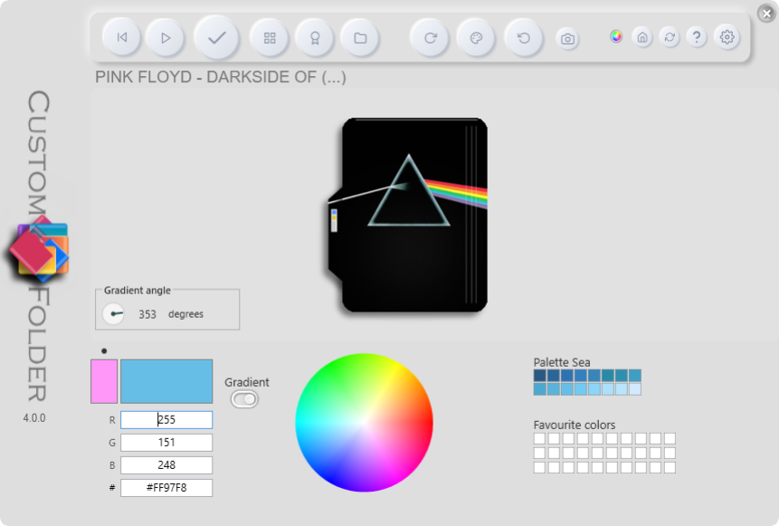 A music folder with folder.jpg loading its cover as the icon when dragged in