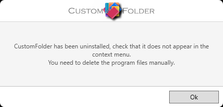 Running CustomFolder.exe -u to clean up the integration before deleting the portable app