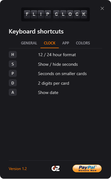 Keyboard shortcuts window (2)