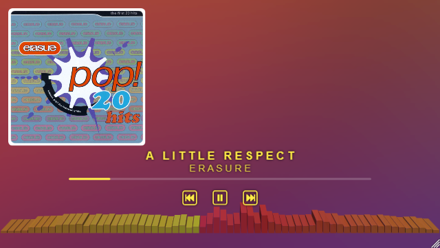 Now Playing — Vinyl cover art style